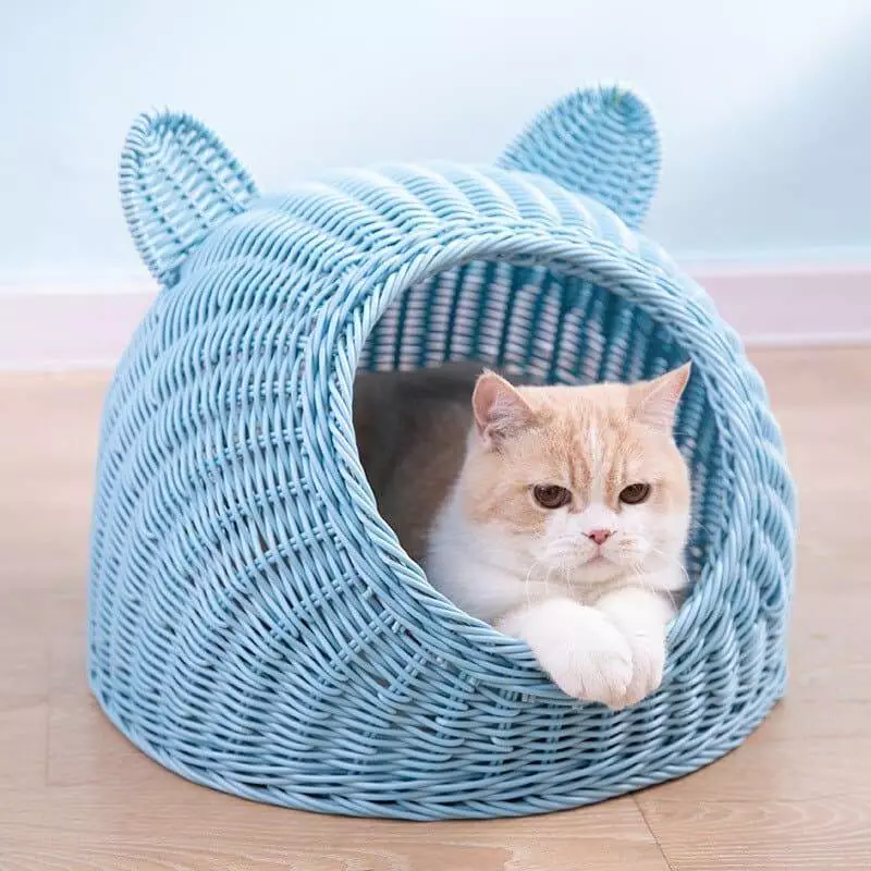 wicker dome cat bed 719