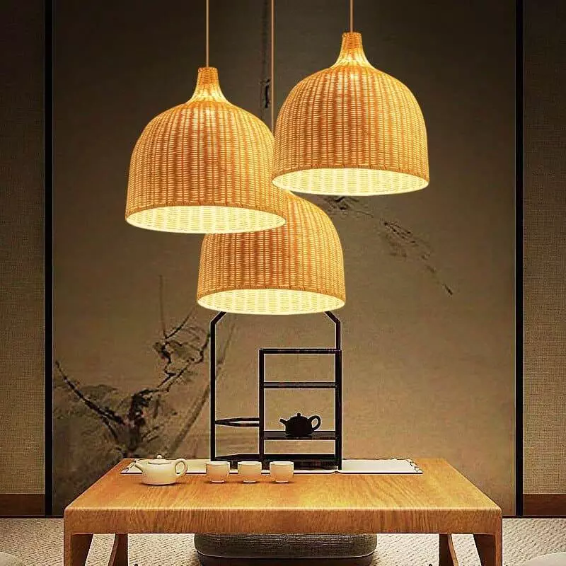 wicker shades for pendant lights 834