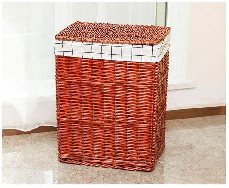 rectangular wicker laundry basket 794