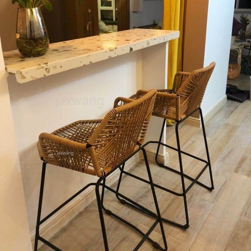 Wicker and deals iron bar stools