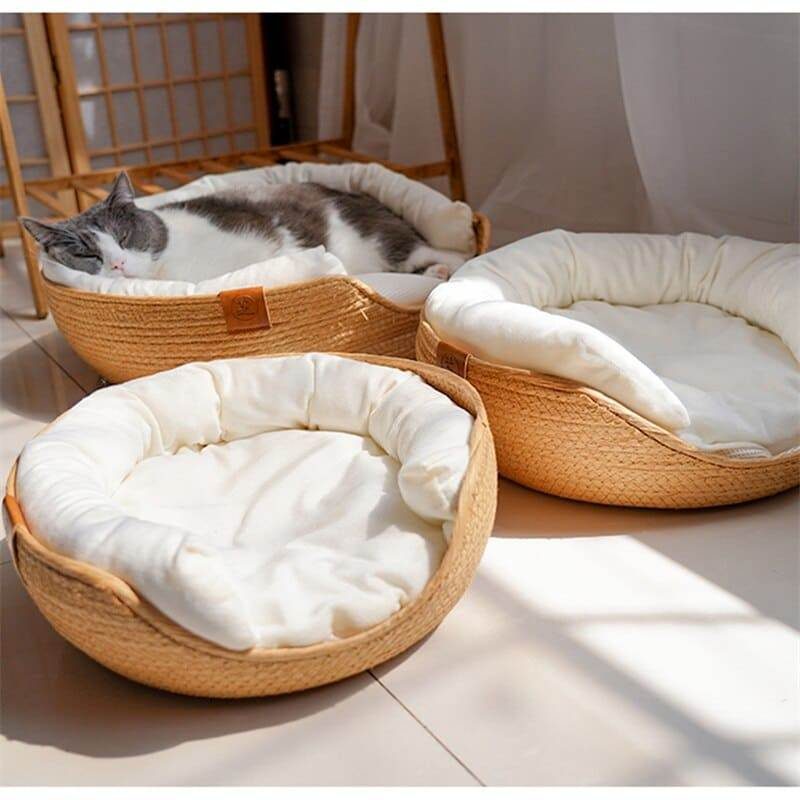 wicker cat bed basket 527