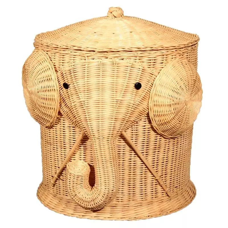 elephant wicker laundry basket 906