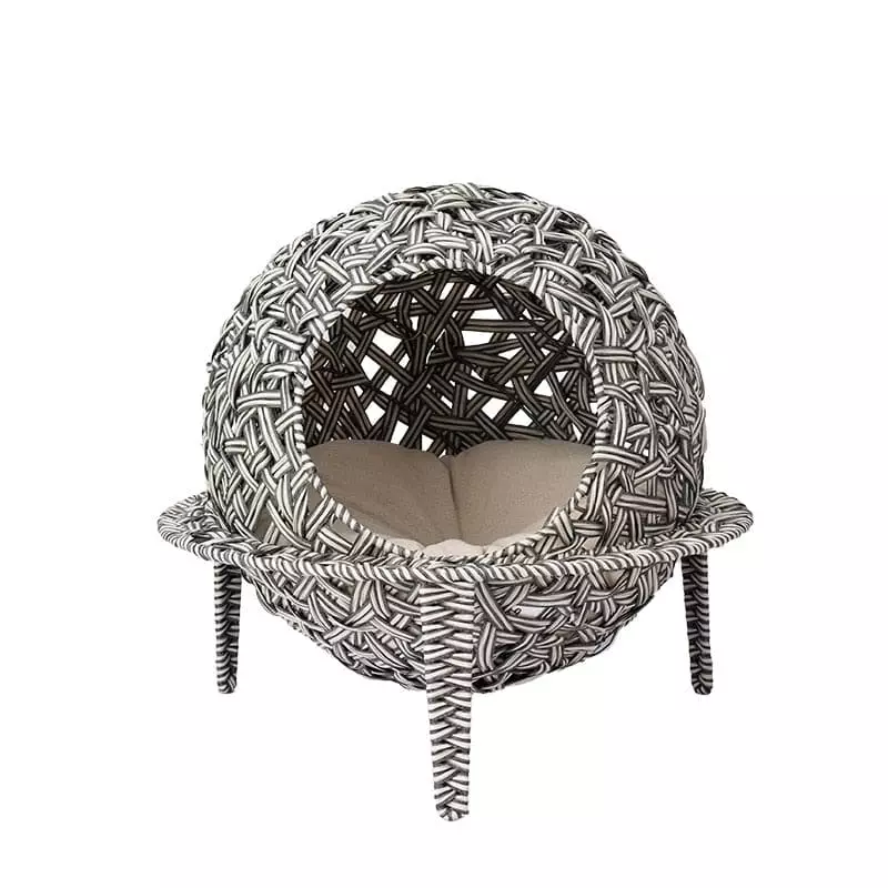 elevated cat bed wicker 253