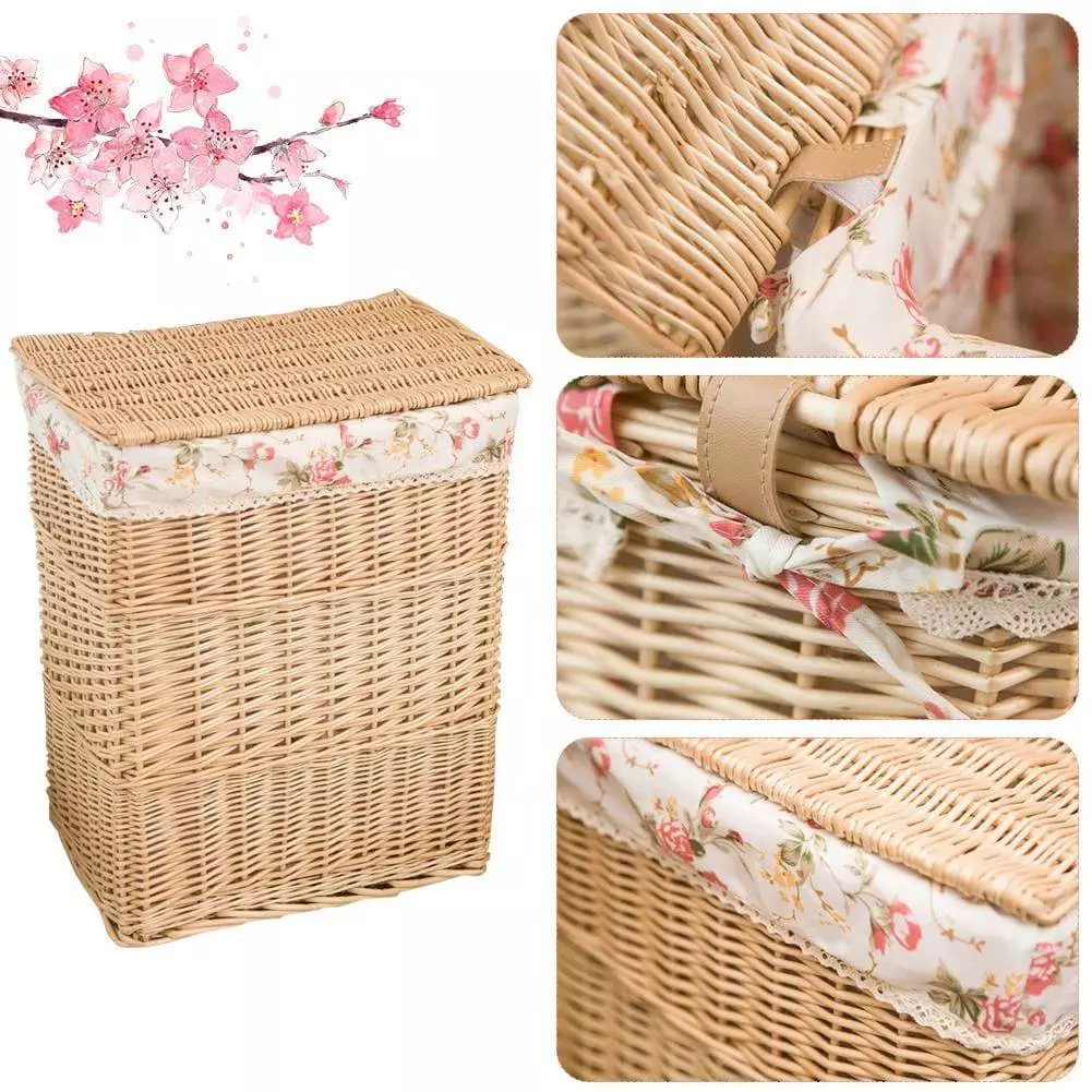 extra large wicker laundry basket with lid 483