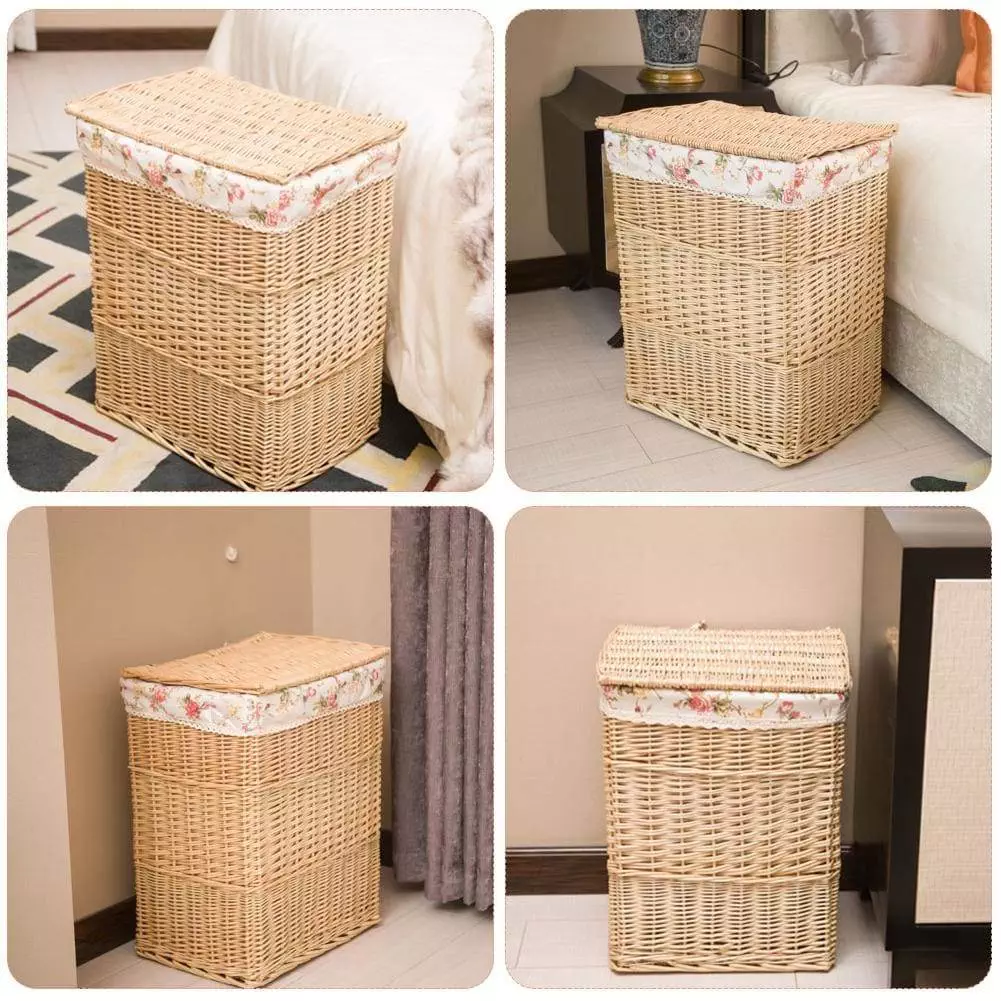 extra large wicker laundry basket with lid 684