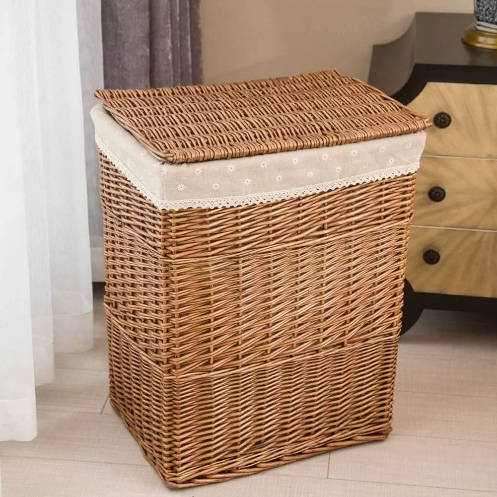 extra large wicker laundry basket with lid 857