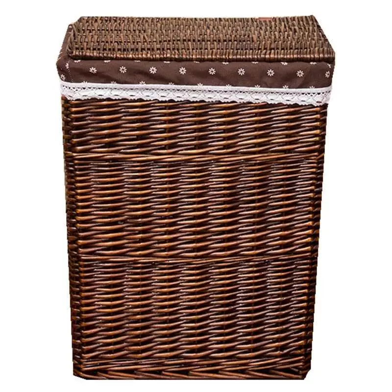 grey wicker laundry basket with lid 910