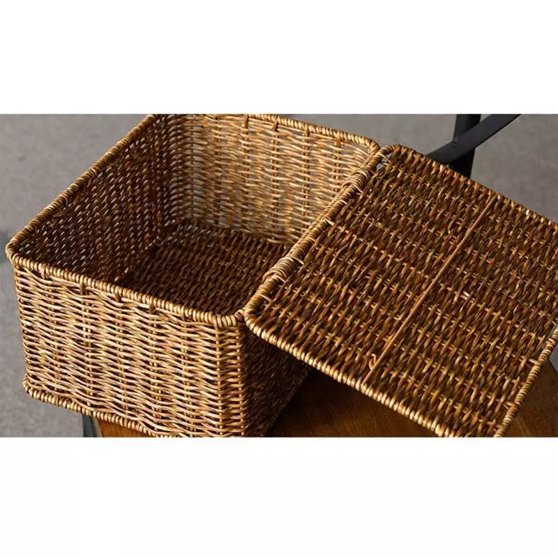grey wicker storage basket 148