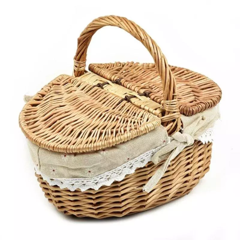 large wicker basket with handle 796