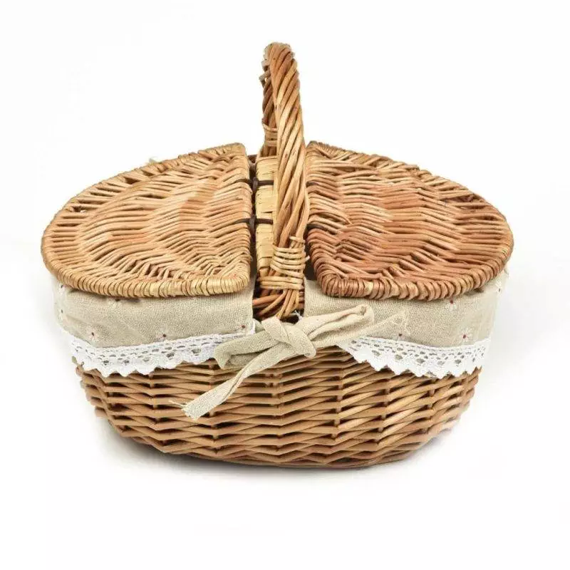 large wicker basket with handle 876
