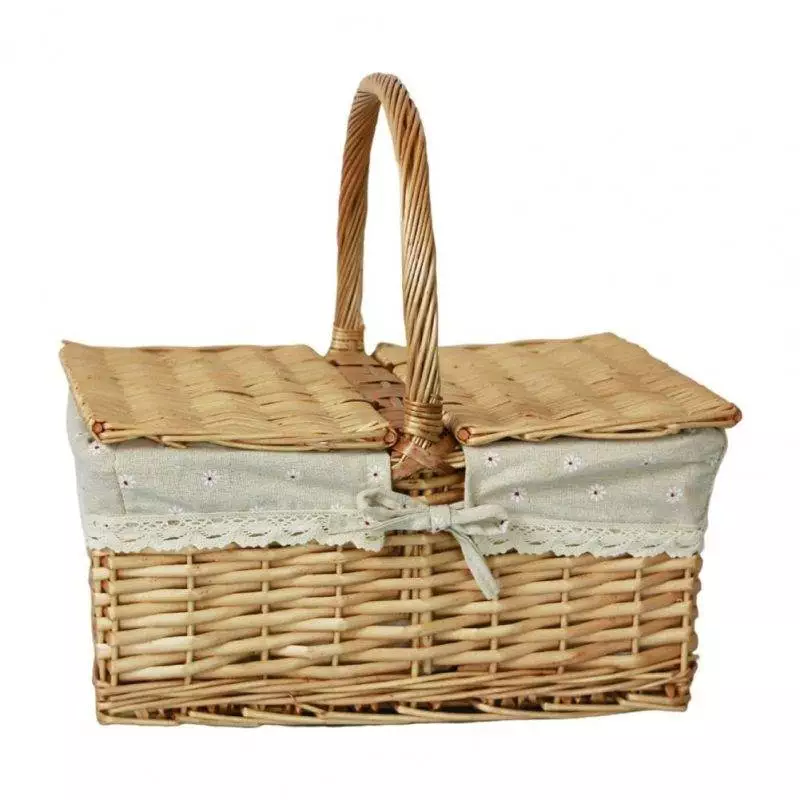 large wicker basket with lid 371