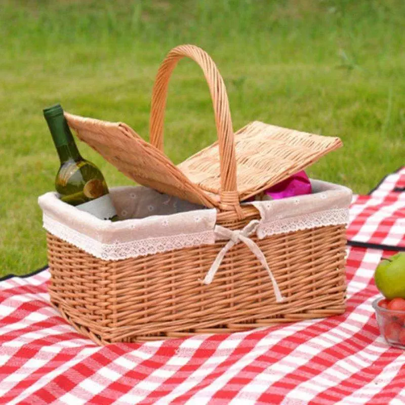 large wicker basket with lid 910