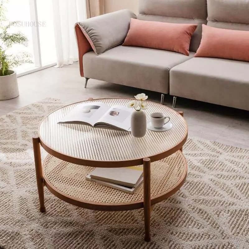 round wicker coffee table 418