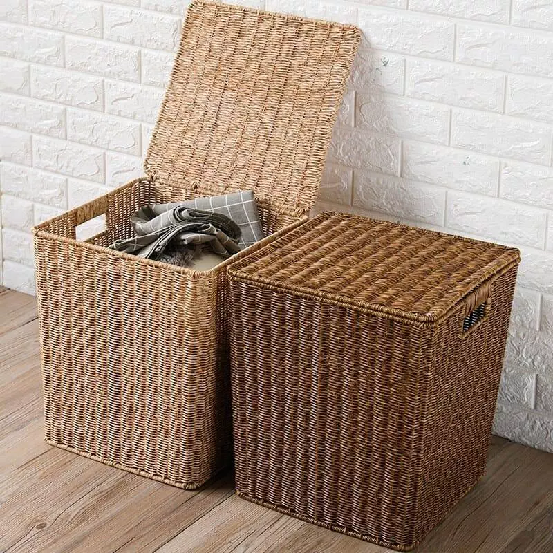small wicker laundry basket 454