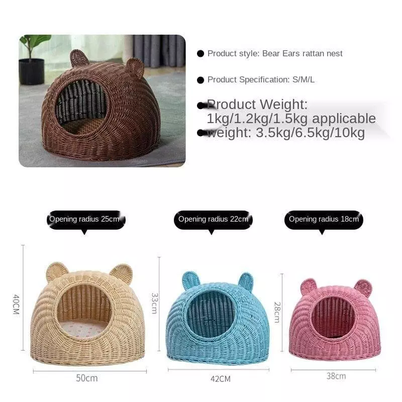 wicker dome cat bed 630