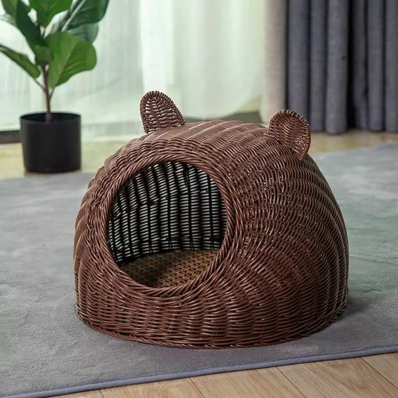 wicker dome cat bed 711