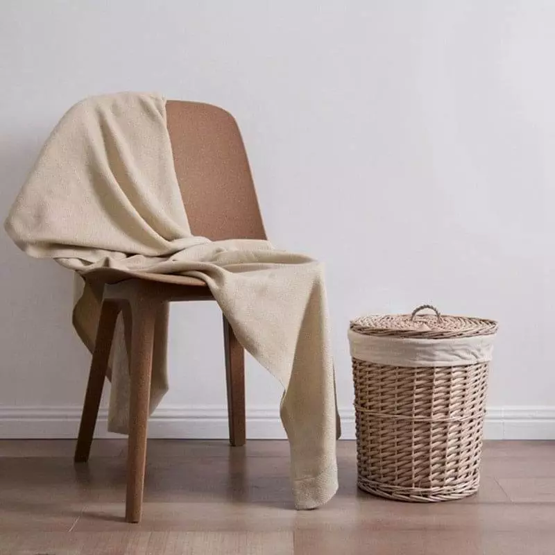 wicker laundry basket with lid 719