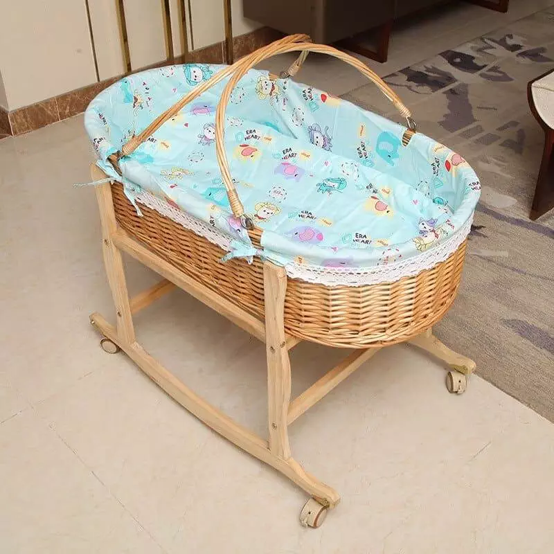 wicker moses basket with wheels 267