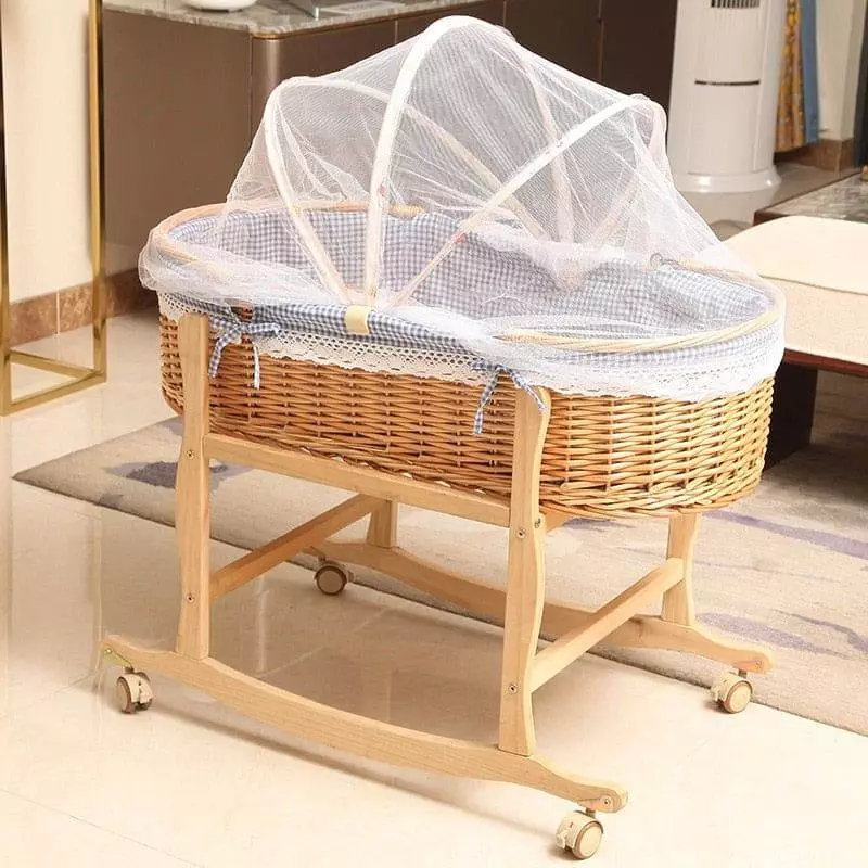 wicker moses basket with wheels 470