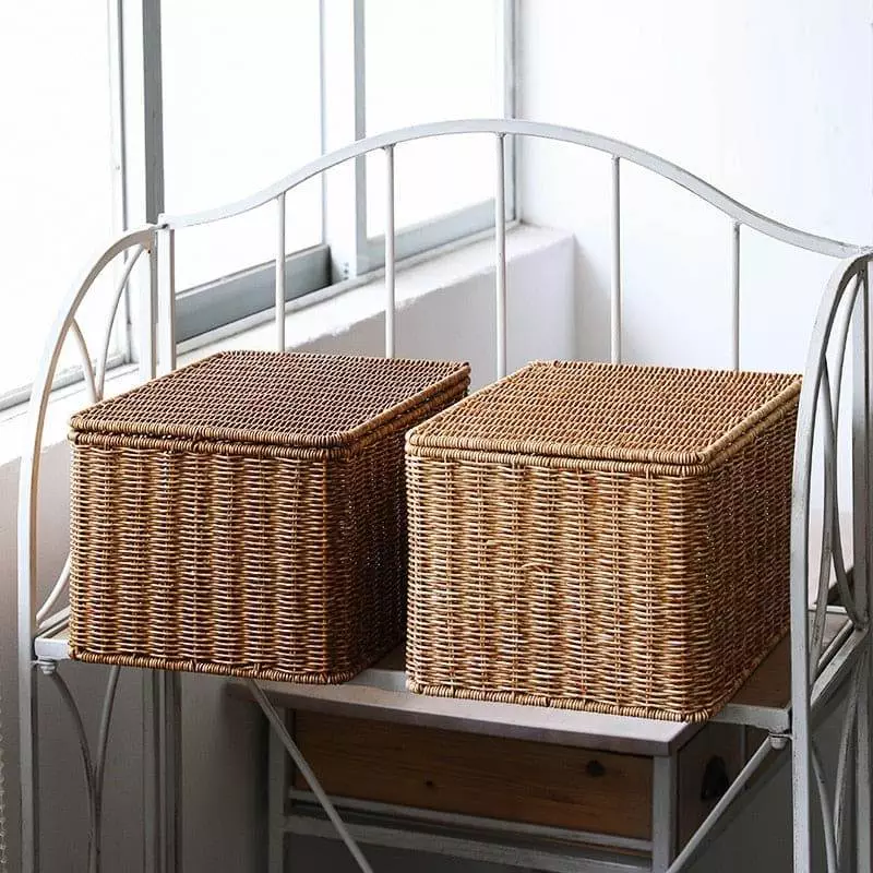 wicker storage baskets for shelves 253
