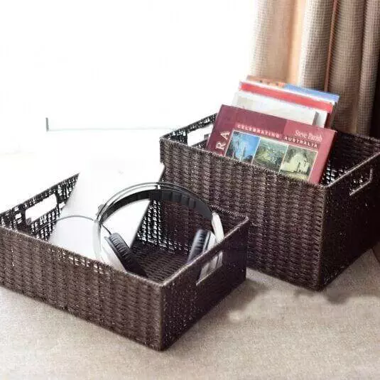 wicker storage baskets with lids 449