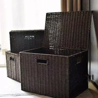 wicker storage baskets with lids 918